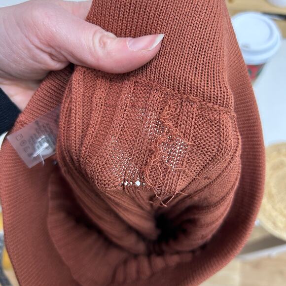 Maniere De Voir Ribbed Knit Pants Small Button Slit Elastic Waist Flare - Picture 8 of 8